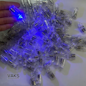 Combo 3 cái Đèn LED viên đạn nhựa trong XANH DƯƠNG ko chớp - dùng pin - Trang trí tiệc tùng đèn trung thubong bóng