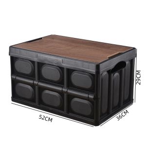 Outdoor folding box storage box camping finishing box car trunk storage box wooden cover foldable tail box storage