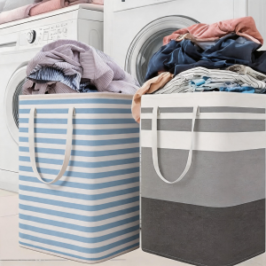 【NEW A 】75L Large Laundry Basket WaterproofCollapsible Tall Clothes Hamper with Extended Handles for Clothes Toys in the DormFamily