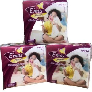 [Chính Hãng] Combo 10 gói khăn giấy vuông emos 100 tờ khổ lớn/ giấy ăn/ giấy vệ sinh/ giấy rút
