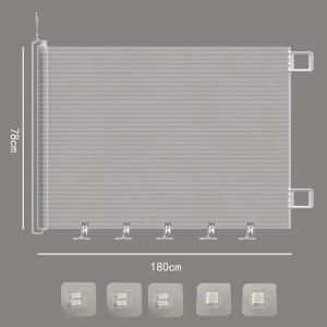【SG】No Drill Retractable Mesh Pet Gate Punch-Free Auto Retract Safety Barrier Fence for Small Cats Dogs Indoor Doorways