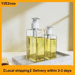 【Local shipping】 Transparent Square Soap Dispenser Countertop Lotion Bottle With Pump Bathroom Lotion Liquid Soap Dispenser Refillable Emp