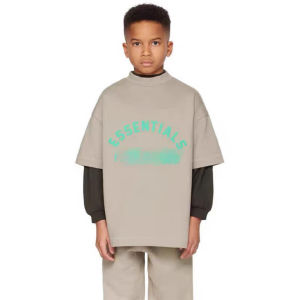 High-end Original Factory ESSENTIALS Childrens Clothing Cotton Short Sleeve Boys Heavy Childrens Street Style T Girls T-shirt and Shorts