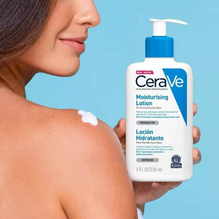 Cerave Body LotionOriginal Long Lasting Whitening Moisturizer Cerave Daily Moisturizing Lotion for Normal to Dry Skin with Hyaluronic Acid Fragrance Free 236ML Lazada PH