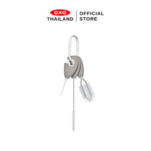OXO ชุดแปรงทำความสะอาด สำหรับแก้วหัดดื่ม สีเทาน้ำตาล I OXO TOT STRAW & SIPPY CUP TOP CLEANING SET - PEBBLE ครบชุด ทำความสะอาดได้ทุกซอกทุกมุมของแก้วหัดดื่ม หลอด และอุปกรณ์ปั๊มนม