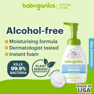 Babyganics alcohol free foaming hand sanitizer 249ml/50ml