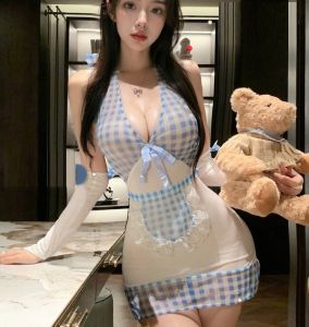SM124 - Set Cosplay Nghề Nghiệp Dịch Vụ Khách SạnĐồng Phục Cosplay Cafe Phong Cách ÂuBộ Hóa Trang Nhân Viên Nhà Bếp Dễ Thương Set Cosplay Đồng Phục Quản Gia Nữ Kiểu Caro