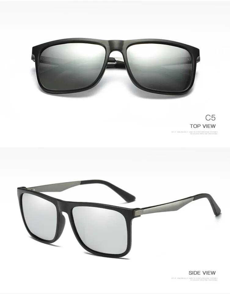 Aluminum Magnesium Polarized Sunglasses Men - Top Square Polarized