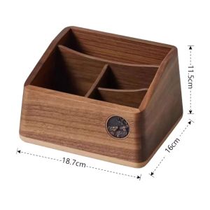btnx Living room decoration solid wood office tissue 187x160x115mm black walnut desktop storage K6R8Z