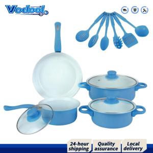 12-Piece Non-Stick Cookware Set Deep Frying Pan with Lid Cooking Pot Set Stackable Pot Set for All Types of Cooker