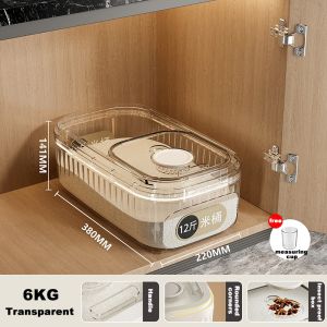 SG Stock Rice Container Kitchen Rice Bucket With Cup Insect-proof Moisture-proof Sealed Food Storage Rice Bucket