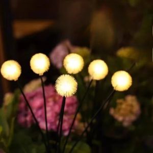 OKONOK Solar Powered Plush Ball Lights Landscape Lighting Garden Dandelion Lights  Patio Lighting Ground Mounted Lights for Outdoor Courtyard
