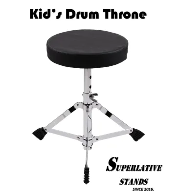 Junior Drum Throne Kids Drummer Boy Girls Drum Seat Black Stool Height Adjustable