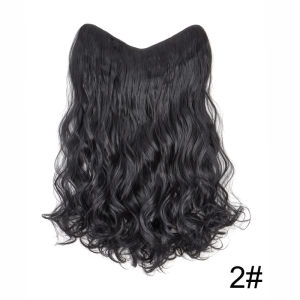 60CM Fashion Wig Long Curly V Part 4 Clips Invisible Hair Extension Synthetic Hairpieces Curly Wigs for Women