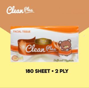 [1 PACK] Clean Plus Facial Tissue [180 Sheet/2 Ply]