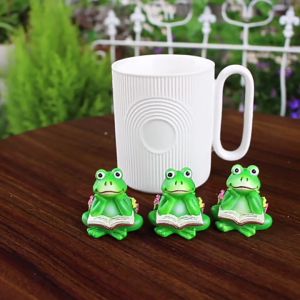 Set of 3 Miniature Frogs Figurines Plant Pot Feet Planter Risers Garden Ornaments for Home Office and Landscape Decors