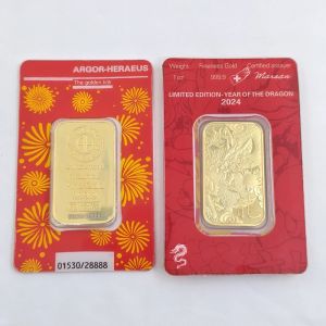 1oz APMEX Design Gold Bar 24K Gold Plated Copper Commemorative Collectible Bar Non-Currency Souvenir Gift for Collection