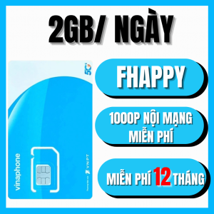 Sim Vinaphone 4G 5G Không Cần Nạp Tiền Miễn Phí Gọi Nội MạngTruy Cập Internet Tốc Độ Cao Cả Năm Fhappy 12TD49 | FREESHIP - CHƯA KÍCH HOẠT