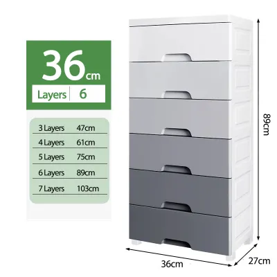 Storage Cabinet Plastic With Lock Storage Drawer Cabinet Portable Clothes Storage Almari baju Gradient Gray Wardrobe 收納櫃/衣櫃