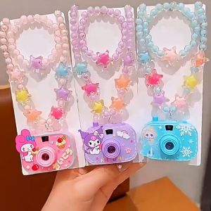 Lovely Cartoon Projection Camera Pearl Bead Necklace Jewelry Gift for Little Girls Accessory