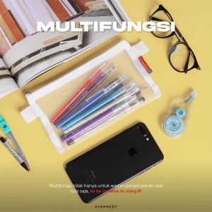 Tempat Pensil Sekolah Kuliah Pencil Case Kano Pouch Alat Tulis Kantor Kotak Box Pensil Pulpen