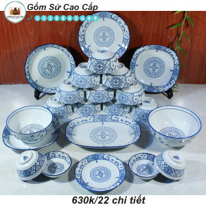 Bộ Bát Đĩa Bát Tràng [18 MÓN] - Bộ Bát Đĩa Cao Cấp [PHÚC LỘC THỌ]