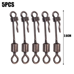 5PCS Fishing Pellet Line Side Line 8-Shape Connect Ring Snap Change Connector Fishing Rolling Swivel Rolling Swivel With Lock