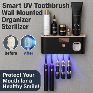 Wallmounted Uv Sterilizer Storage Shelf Intelligent UV Toothbrush Disinfection Type-C Rechargeable Toothbrush Bracket