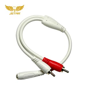 Cáp chuyển Jack 3.5 ra 2 đầu Hoa sen AV JStar 30cm - Cáp chuyển 3.5 sang AV