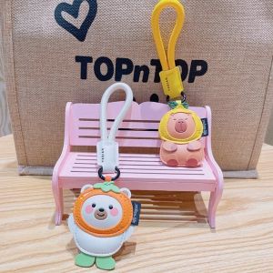 MEET GANG หมี คีย์เชนคาปิบารา รูปสัตว์ ตุ๊กตา ห่วงกุญแจหนัง PU น่ารัก ชาร์ม DIY ที่เก็บกุญแจการ์ตูน ผู้หญิง