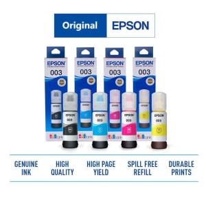 【𝐑𝐞𝐚𝐝𝐲 𝐒𝐭𝐨𝐜𝐤】Original Epson 003 Ink Set-April Naked Refill Ink Bottle 100% L1110/L1210/L3110/L3116/L3150/L3210/L3250(color box)