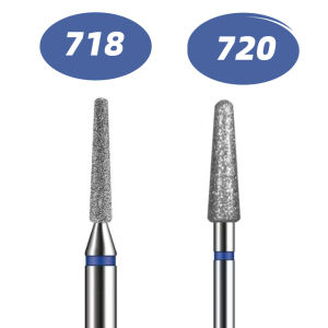2pcs 718/720  Needle Shaped Cuticle Drill Bits for Manicure Under Nail 3/32 shank Diamond Nail Bits