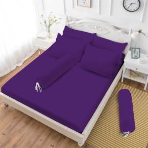 Vito - Sprei Fitted King 180x200 Bantal 4 Tinggi 20 Solid Polos