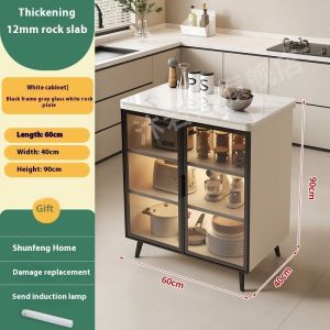 [CozyNest ]Storage Cabinet Rock Board Kitchen Storage Cabinet Multi Functional Vegetable Cutting Table Multi Layer Dining Cabinet