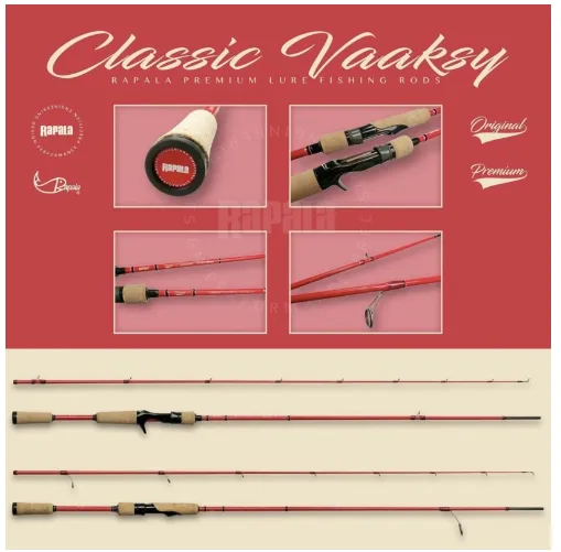 2022 RAPALA Classic Vaaksy Baitcast & Spinning Fishing Rod BC