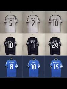 AE2526 Champions League version of Real Madrid team home and away jerseys with printed numbers for adults and children