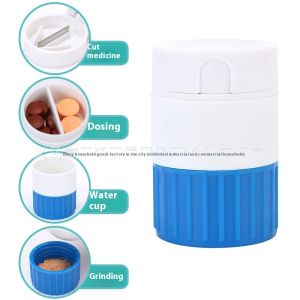 Máy cắt thuốc vintlook cốc nước ống đựng thuốc bột Mài bốn trong một ống đựng thuốc Ống đựng thuốc cầm tay gia dụng.