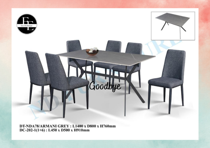 EE LIFE DESIGN - Set Meja Makan 1+4 / 1+6 | Meja Makan Murah | Kerusi ...