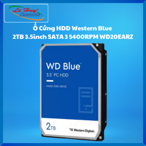 Ổ Cứng HDD Western Blue 2TB 3.5inch SATA 3 5400RPM WD20EARZ - Hàng Chính Hãng