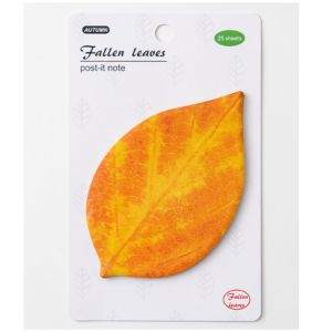 25 Sheets Autumn Leaf Sticky Notes Creative Memo Pad Portable Bookmark Planner School Office