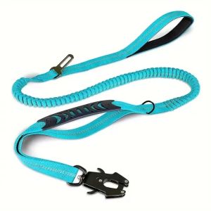 Reflective Shock AbsorbingLeashes with Car Seatbelt for Large Dogs Heavy Duty Tactical Bungee Dog Leash No Pull Dog Leash2026