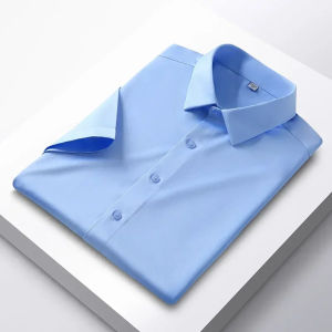 S-6XL Mens Shirt Long Sleeve Non iron Wrinkle Resistant Business Dress High end Professional Casual Suit White Shirt