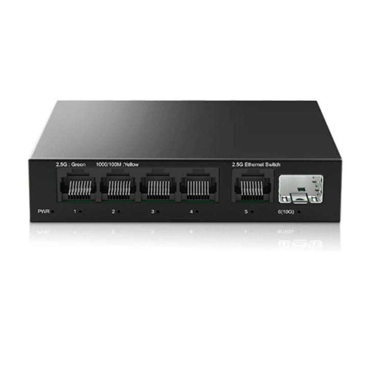 Netowkr Component Switch 2.5G Switch 5 Port 2500Mbps Network Switch with 10G SFP+ Auto /MDIX ...