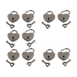 Cute Metal Heart Padlocks Set with Key Decorative Protective Lock Decorative Locking for Backpacks Diaries School Use