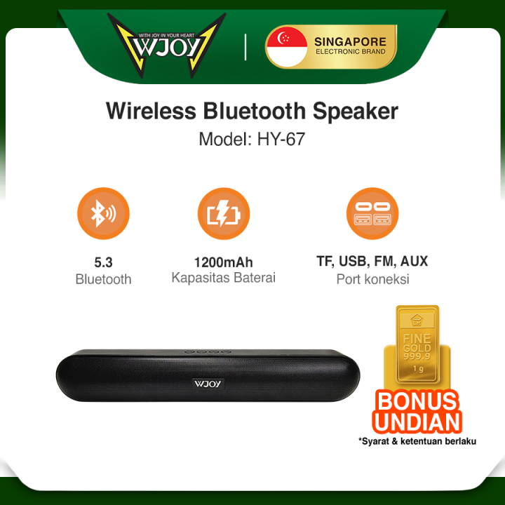 [BISA COD] [WJOY] Speaker Wireless Bluetooth Soundbar HiFi Audio Stereo
