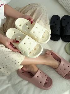 [Free Shipping] Bathroom Perforated Drainage Slippers For Men Suitable For All Seasons Summer Thick-Soled Non-Slip Home Indoor EVA Sandals For Women