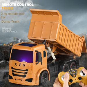 Light and Music Remote Control Engineering Vehicle Rechargeable Remote Control Dump Truck Dump Truck Model Boy Toy Car