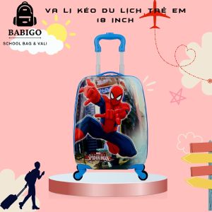 Vali kéo du lịch trẻ em 18 inch CHÍNH HÃNG BABIGO hình kitty siêu nhân người nhện elsa doremon công chúa