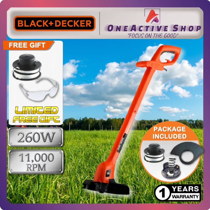 BLACK & DECKER Grass Trimmer 260W GL260 + Extra Spool Line 1 Year
