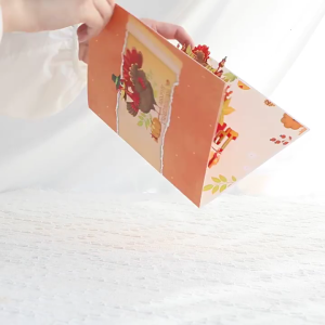 Thiệp chúc mừng Tạ Ơn 3D có thể gập lại lý tưởng để bày tỏ lòng biết ơn và tặng quà